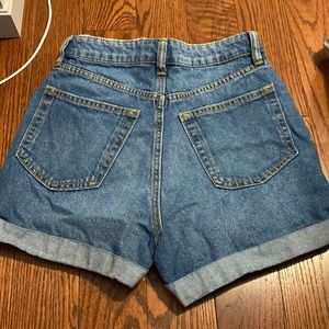 really cute and trendy high rise long jean shorts